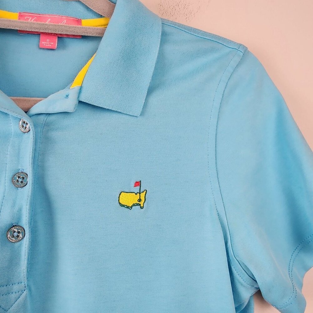 Masters Magnolia Lane Collection sz S performance polo shirt Blue logo - Picture 2 of 7